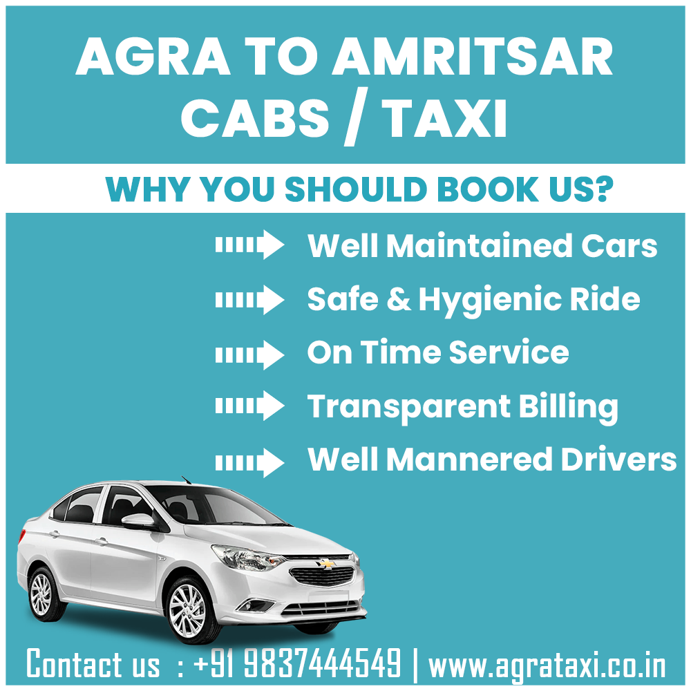 agra to Amritsar taxi hire